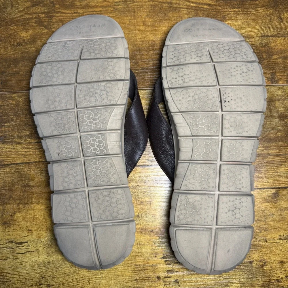 Cole Haan Zerogrand C23981 Brown Leather Thong Sandals Mens Size 11M‎